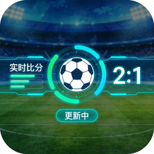 实时比分更新功能图标，展示足球比赛实时数据推送